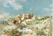 Jose Aparicio Inglada Arabs on horseback Spain oil painting artist